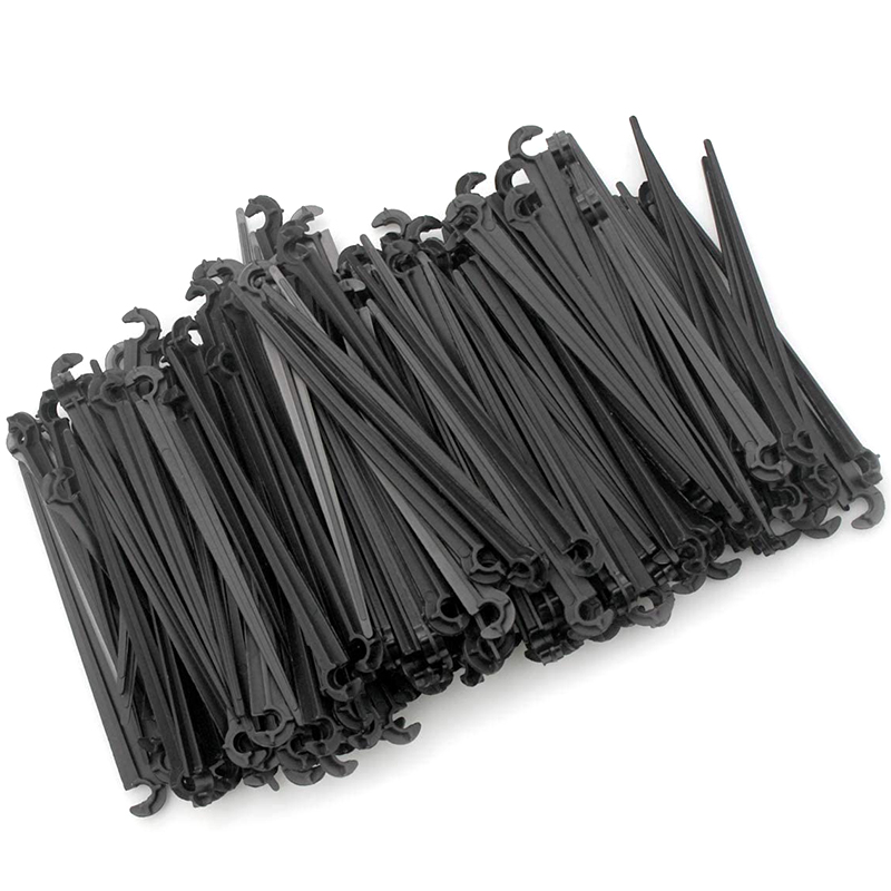 NAMUNY Irrigation Drip Support Stakes 1/4 inch Tubing Hose for Vegetable Gardens Flower Beds Herbs Gardens Black 200 Pack