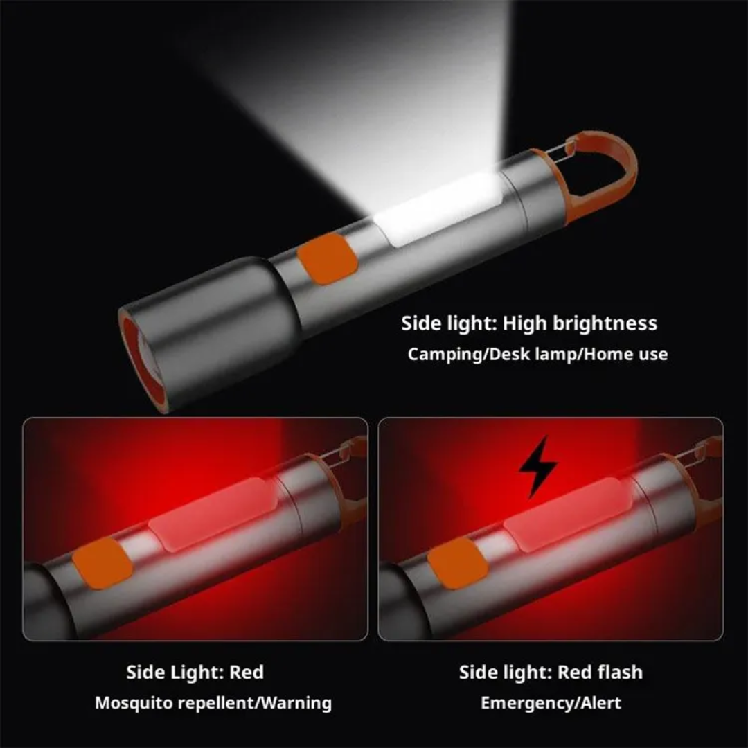 High-Power Rechargeable LED Flashlight - 500 Lumens, 1000M Long-Range Beam - Smartgallery