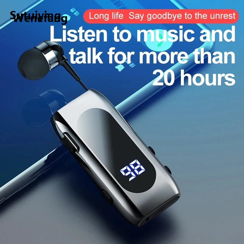Wenefang Sutuiying Hot K55 Lavalier Business Bluetooth Headphone LED Digital Talk/Music Fifty percent discount Profesional Time 20 Hours Noice Cancelling Wireless Earphones Headset