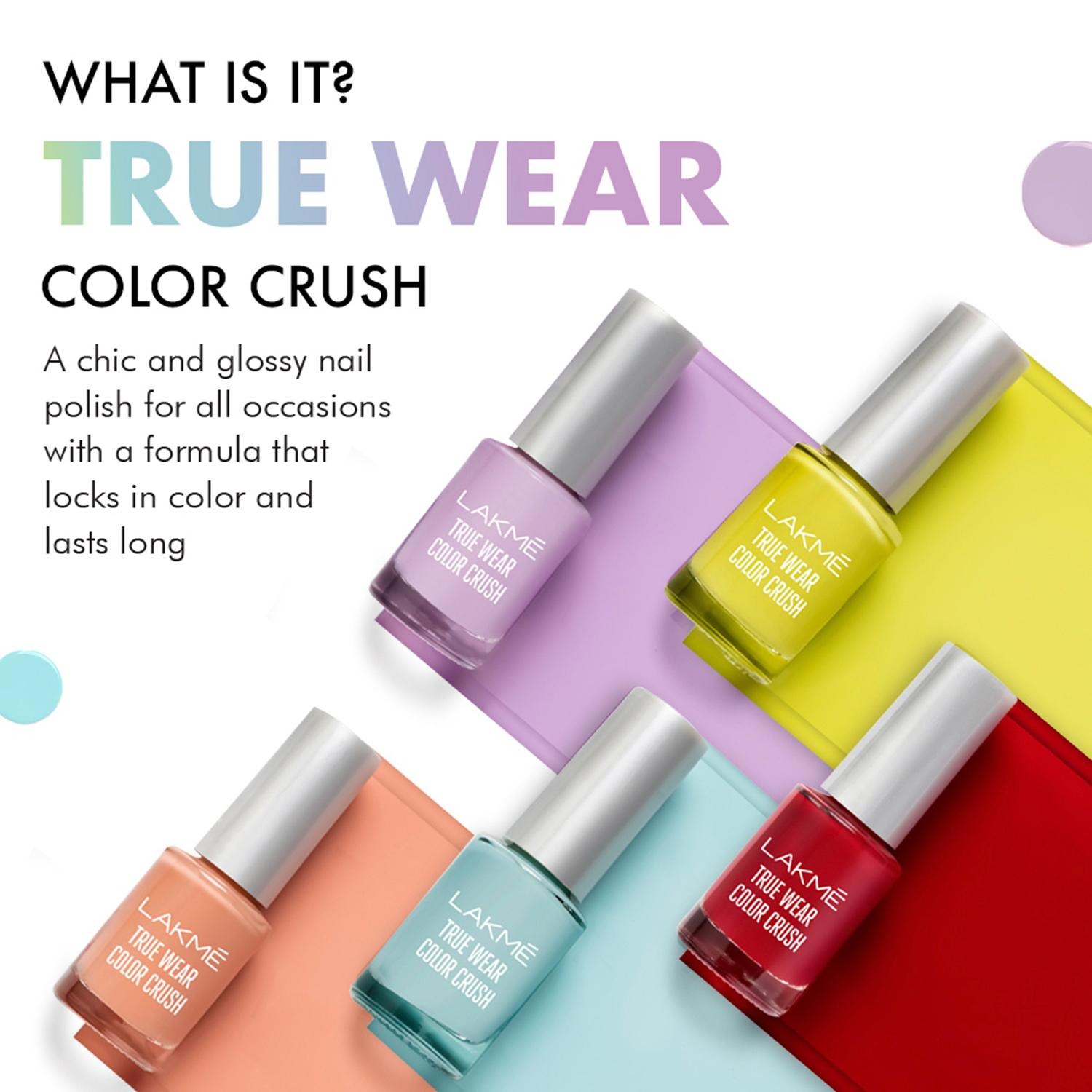 Lakme True Wear Color Crush Nail Polish Long Lasting & Vibrant Nail Paint