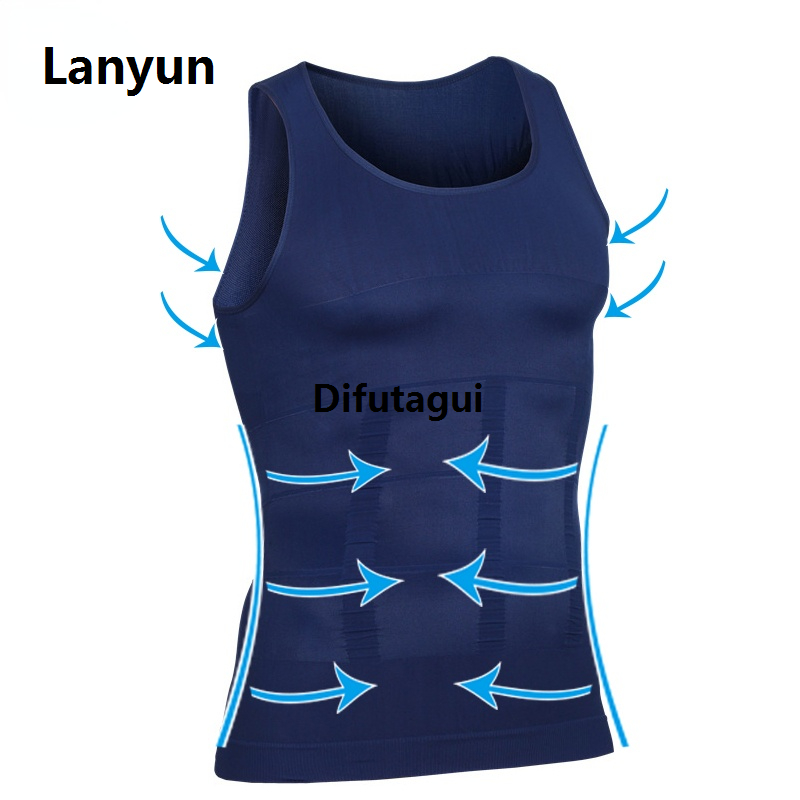 Difutagui [kcfb] Men's Slimming Posture Vest Belly Control Body Shaper Fat Burnning Sales promotion Hot Selling Waist Trainer Workout Shirt Man Modeling Chest Tummy Corset