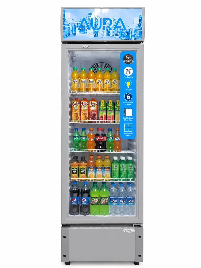 Aura 250 Liter Single Door Showcase | AU250W/ 5 Years Warranty