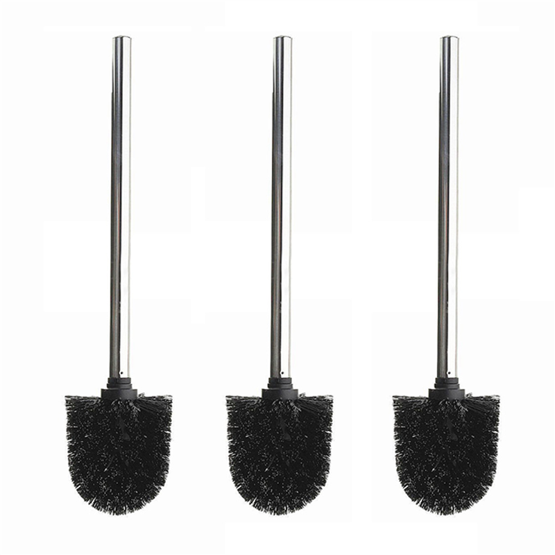 fasdaga 3X Replacement Stainless Steel WC Bathroom Cleaning Toilet Brush Black