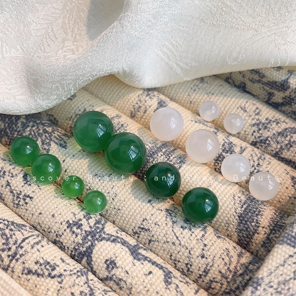 【Mega Sale】New Chinese Style Green Agate Earrings All-match High-end Earrings Vintage Hanfu National Style Earrings