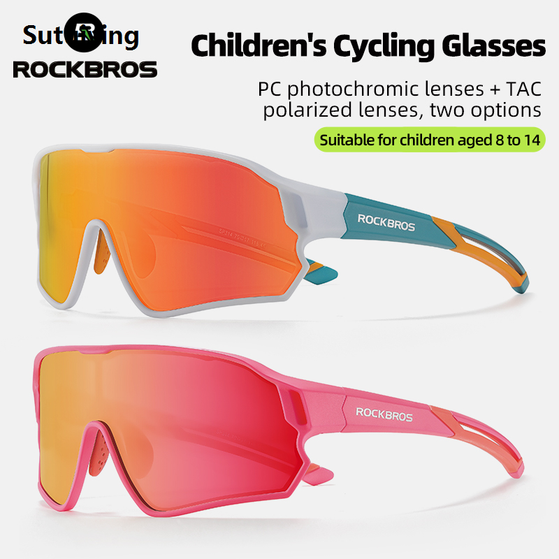 ROCKBROS Child Photochromic Sunglasses Bicycle Eyewear UV400 Kids Bike Goggles Protection Classic Windproof Outdoor Glasses