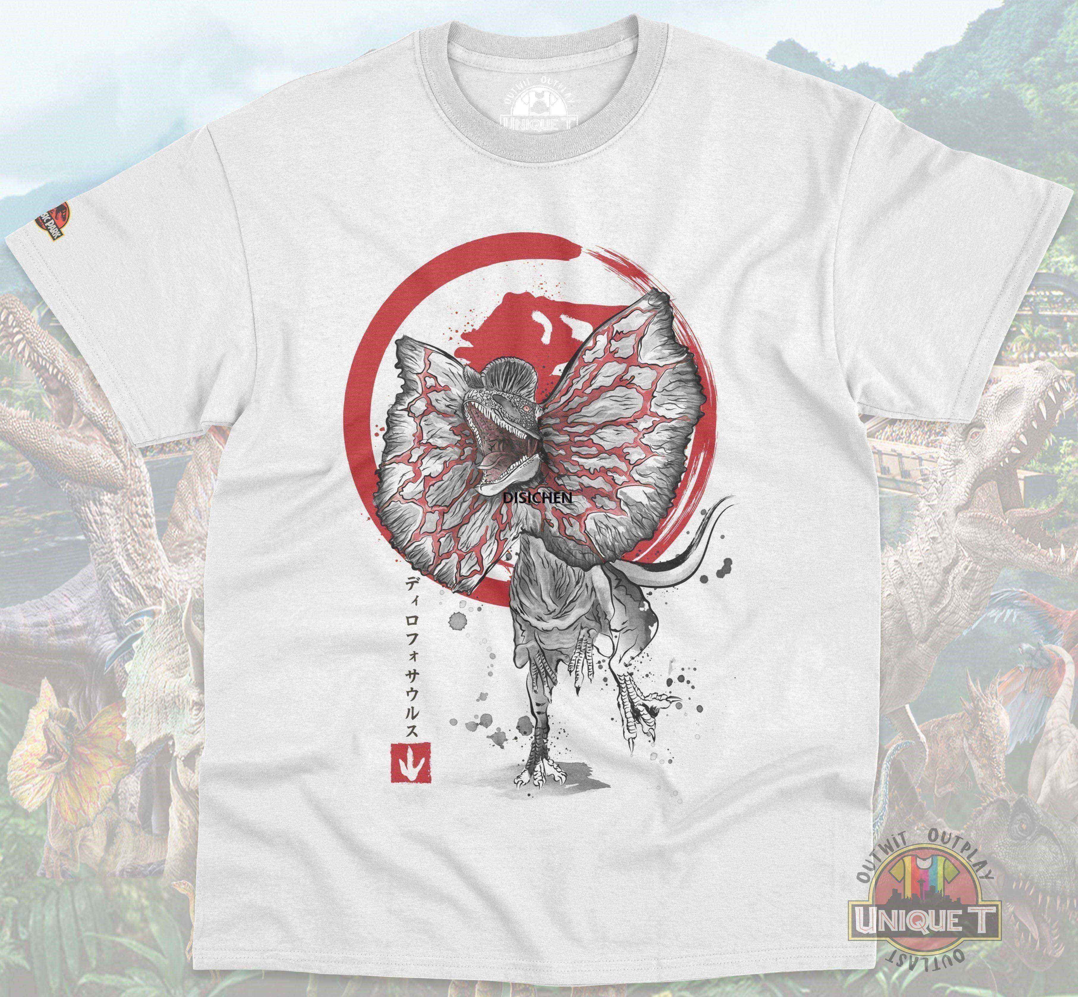 DISICHEN Jurassic World Rebirth T-Shirt 2025 Jurassic Park Dilophosaurus Cotton T-Shirt Jurassic World T shirt Dinosaur tee shirt dino Funny T shirt Portable