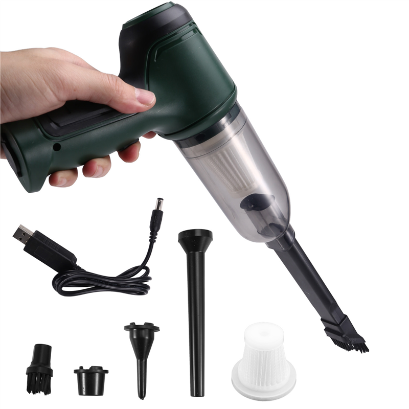 Handheld Vacuum Cordless Car Vacuum Cleaner Portable Rechargeable Dust Extracter Vacuum Cleaner Green