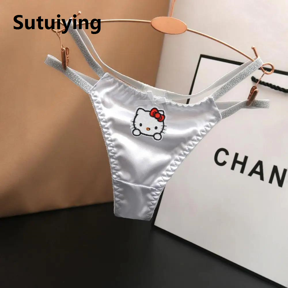 Sutuiying 【2025 Version】 Special Offer Anime Thong Y2K Hello Kitty for Women Sanrioed Kawaii Hot Girls Panties Low Waist Underwear Fashion Breathable Comfortable