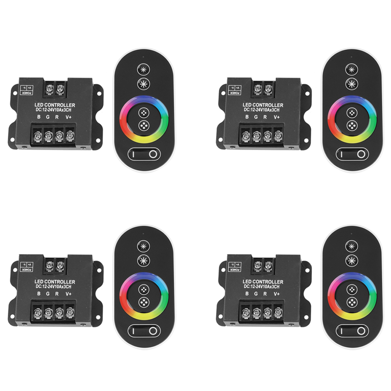JAERBEE 4X 30A RGB RF Remote Control DC 12V 24V 3Channelx10A 360W/720W Controller for LED Strip Light SMD 5050