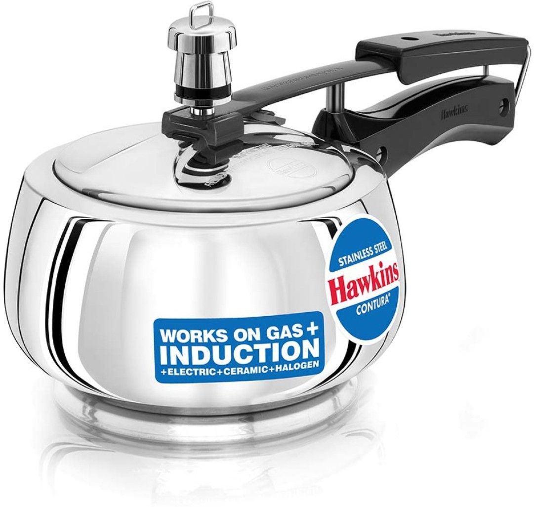 Hawkins Stainless Steel HSS15 Induction Bottom Pressure Cooker 1.5 Liter Capacity (Stainless Steel)
