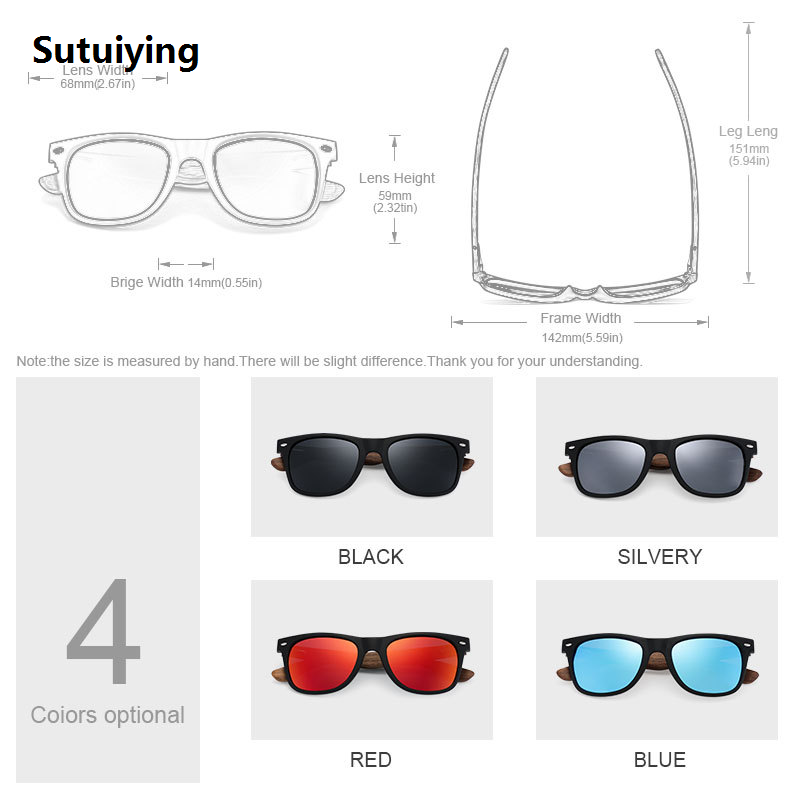 Sutuiying Oi Wood Brand Natural Wooden Sunglasses Men Polarized Fashion Sun New style Glasses Original Wood Oculos De Sol Masculino New TR90 Frames