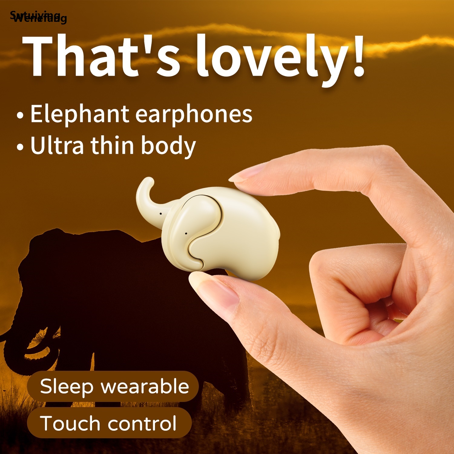 Wenefang Sutuiying Invisible Earphones Mini Headphones Bluetooth TWS Wireless Sleepwith 2025 New Fifty percent discount Microphone HD Call Semi-In-Ear Earbuds Sports Headsets