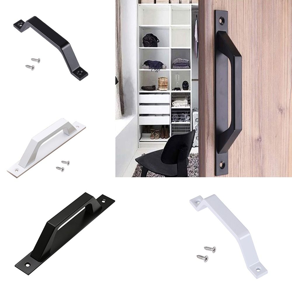 Modern Aluminium Alloy Door Handle Push-pull Sliding Door Pulls Barn Black/White Cabinet