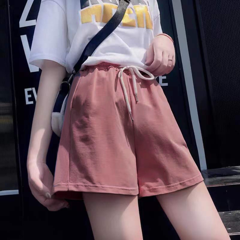 Summer High-waisted High-waisted Baggy Shorts Casual Plain Athletic Shorts Euryscelia Wide Leg Three-quarter Pants Women