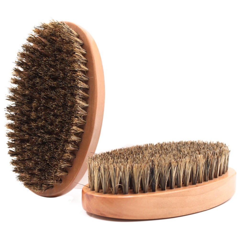 Face Massage Wood Boar Bristle Beard Brush Portable Men's Shaving Brush Soft Durable Mustache Brush Salon