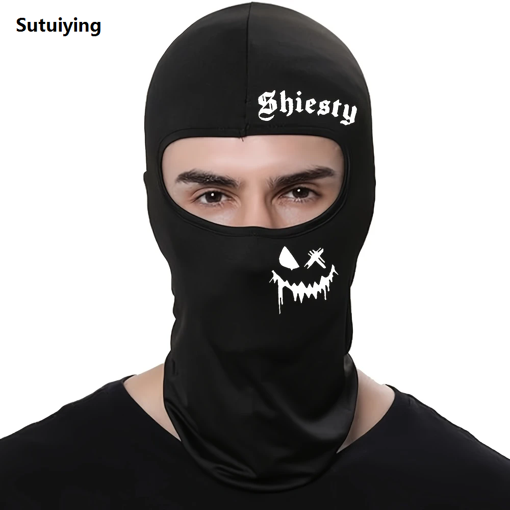 Sutuiying 1pc/2/pc/3pcs Windproof and Sun Protection Joyful Print Cycling 2025 Mask Baraklava Hat Letter - Men's and Women's Outdoor