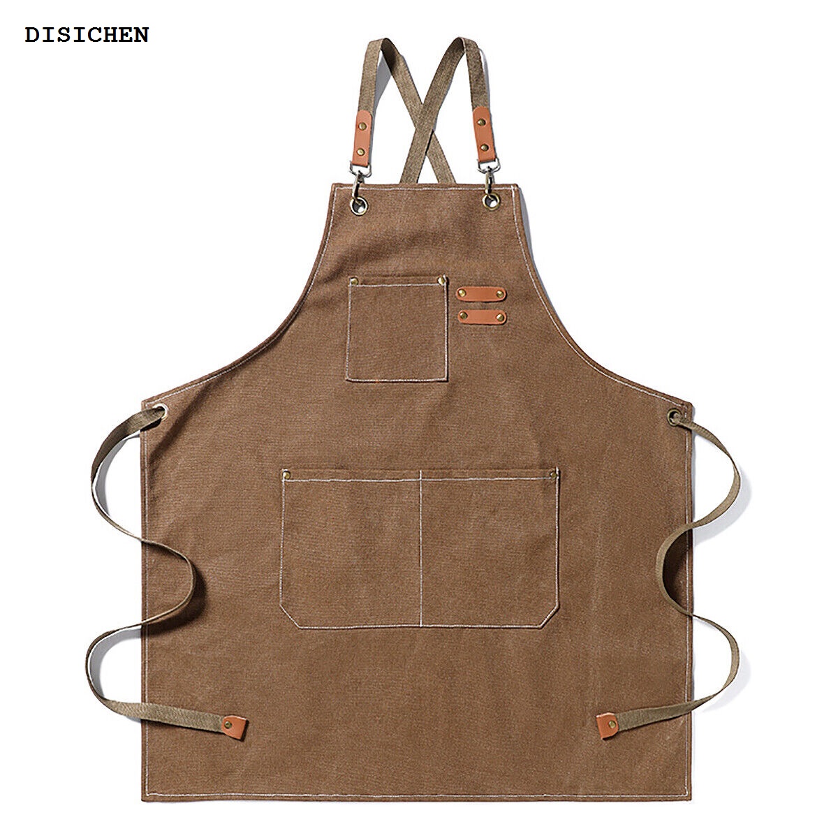 DISICHEN Bargain price 1PCS Kitchen thickened canvas apron for women and men waterproof, with pockets, stain resistant cooking apron, work apron