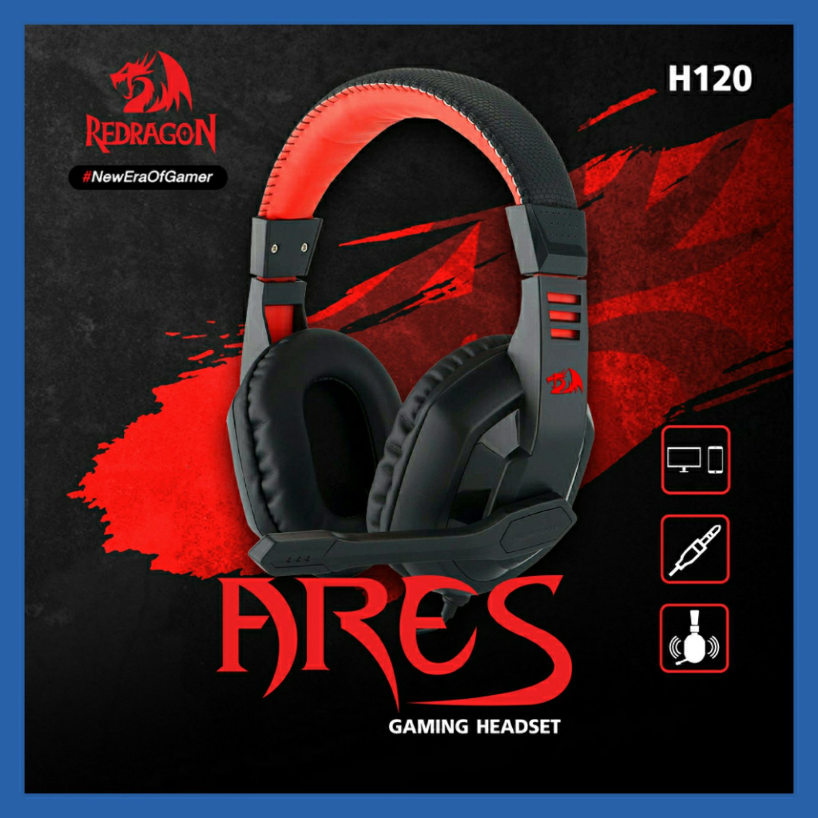Redragon H120 Wired Gaming Headset with Microphone and Volume Control for Mobiles/Smart Devices, PC and PS4