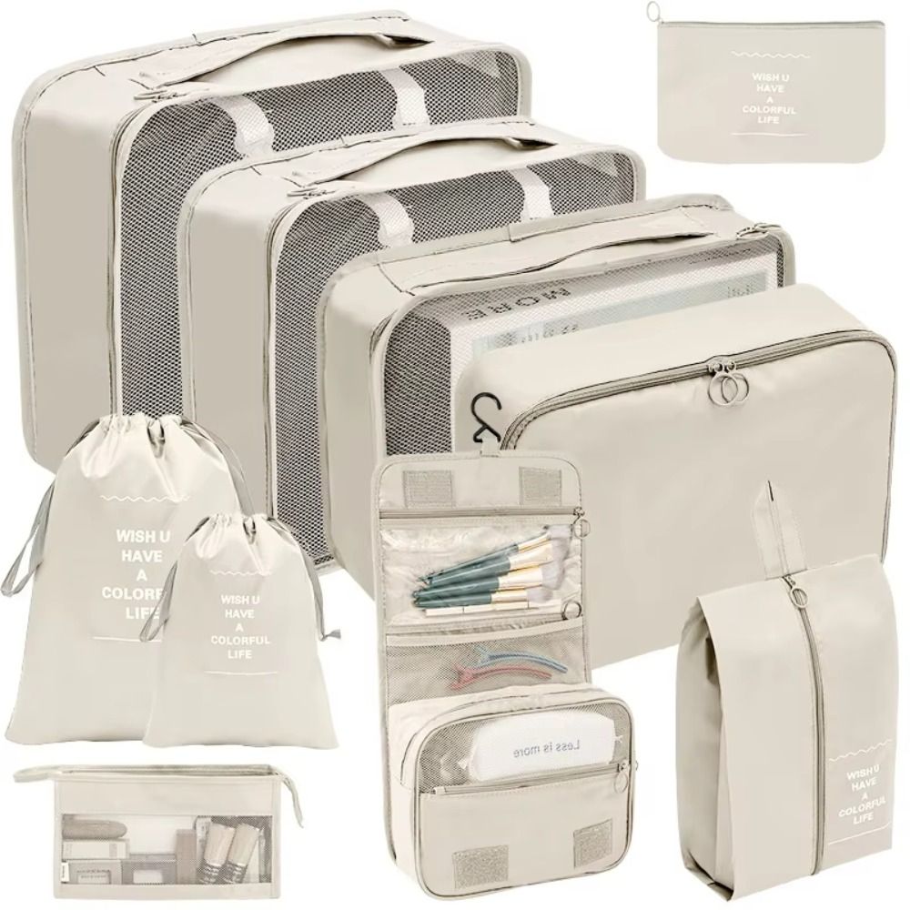 7 Pcs Set New Large Capacity Travel Organizer Set with Zipper Folding Luggage Storage Bags Portable Wardrobe Clothes Organization