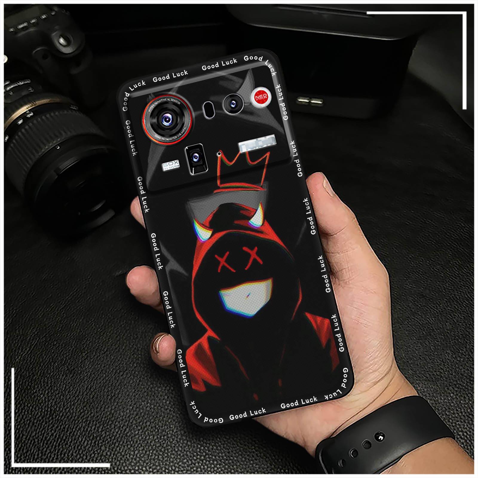 Lanyard Graffiti Phone Case For ZTE Nubia Air Dirt-resistant Diagonal Anti-knock Fashion Design Full wrap Necklace TPU