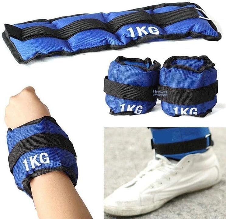 Adjustable Ankle and Wrist Weight 2 kg for Yoga, Dance, Running, Cardio, Aerobics, Toning, and Physical Therapy 1 Pc