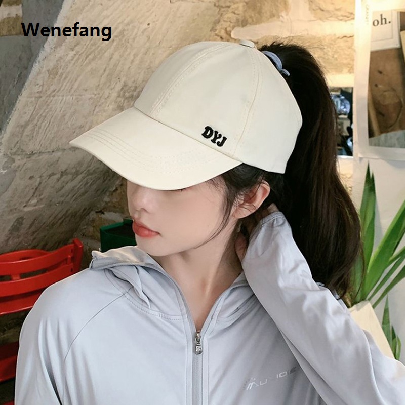 Wenefang Baseball cap Snapback ponytail half empty top cap kpop hat women sun protection sunshade sports hat casual