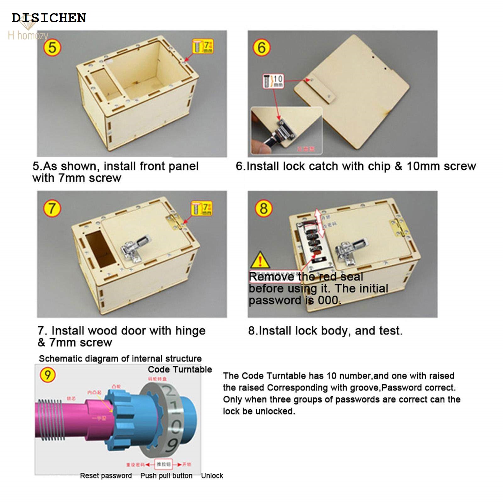 DISICHEN Hot Selling Wooden Gizmo DIY Mechanical Lock Box Toys Children Preschool Toys Engineering Board Game
