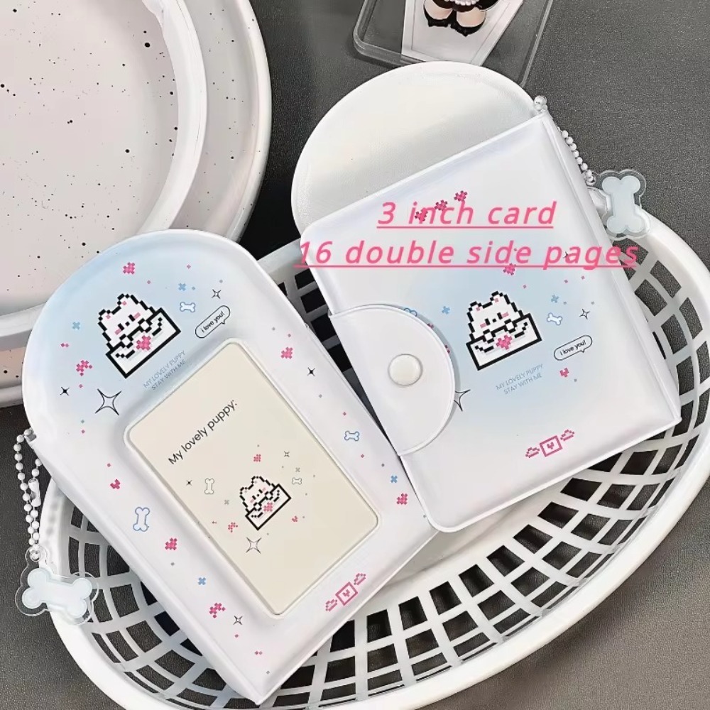Mini 3 Inch Photo Album Cartoon Puppy PVC Card Album Lovely Idol Card Collection Book