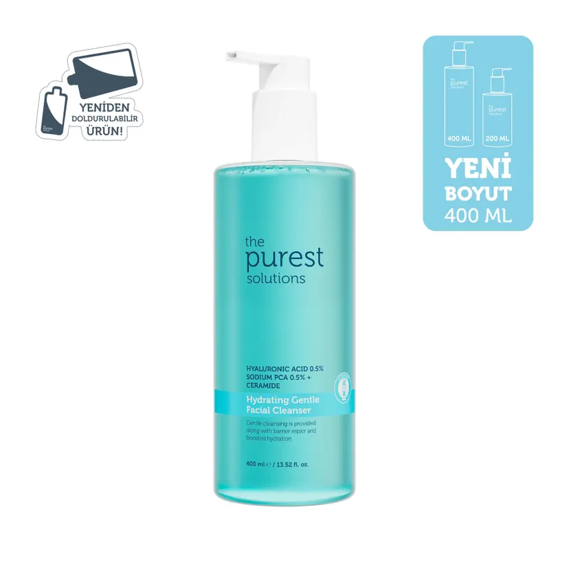 The Purest Solutions Gentle Cleanser 400ML with Hyaluronic Acid for Dry and Combination Skin