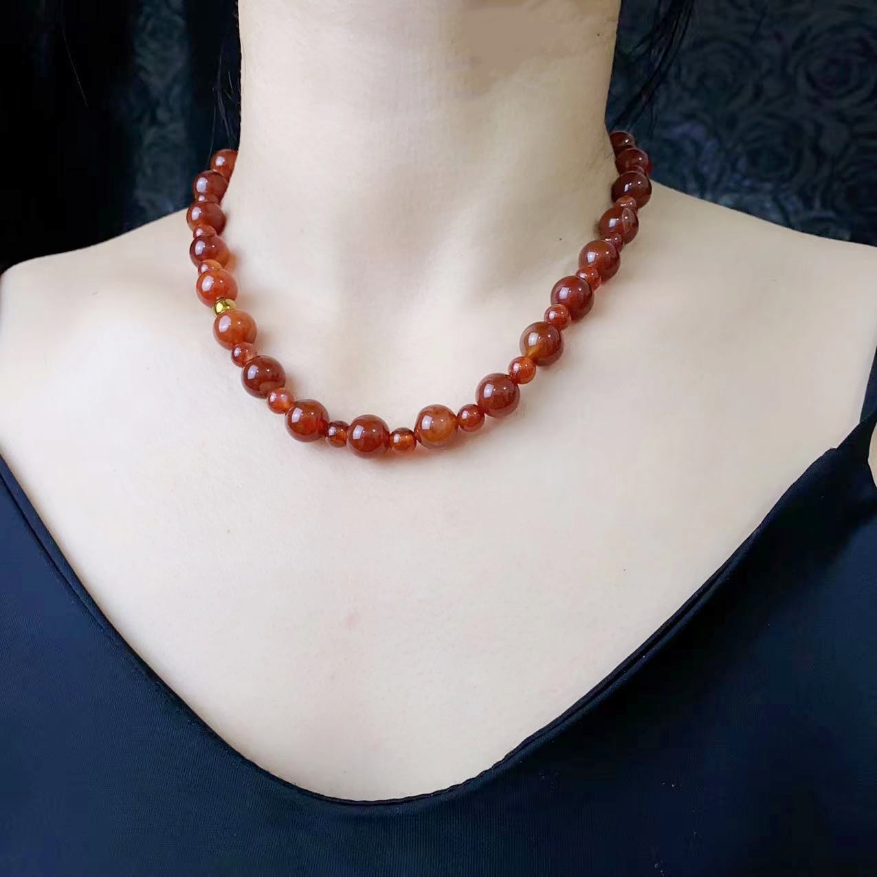 【Mega Sale】New Stone Beaded Necklace Niche Personalized Necklace Jewelry Natural Stone Clavicle Chain Women