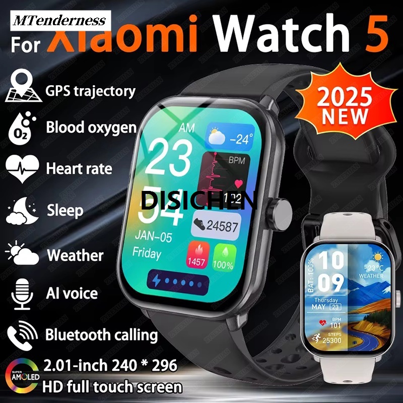 DISICHEN MTenderness Smart Waterproof Bluetooth Heart Rate Screen HD Men's Edition Global 5 Luxury Watch Xiaomi New 2025 Product Ladies Call GPS Tracking Sports Watch Luxury