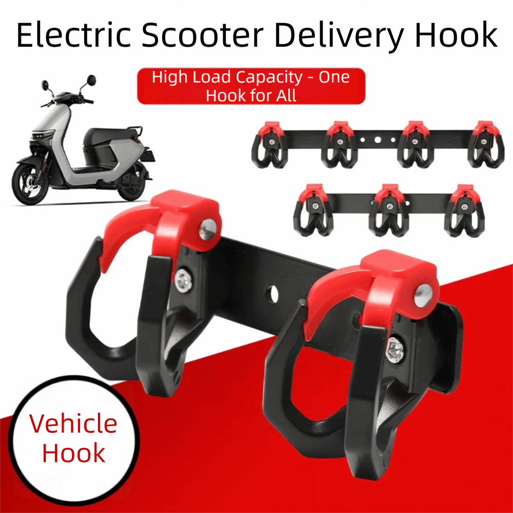 Hanging Items 2/3/4/6 Hooks Electric Scooter Hook Multifunctional Universal Delivery Bag Hooks Double-Headed Punch-free Motorcycle Hook Delivery Personnel