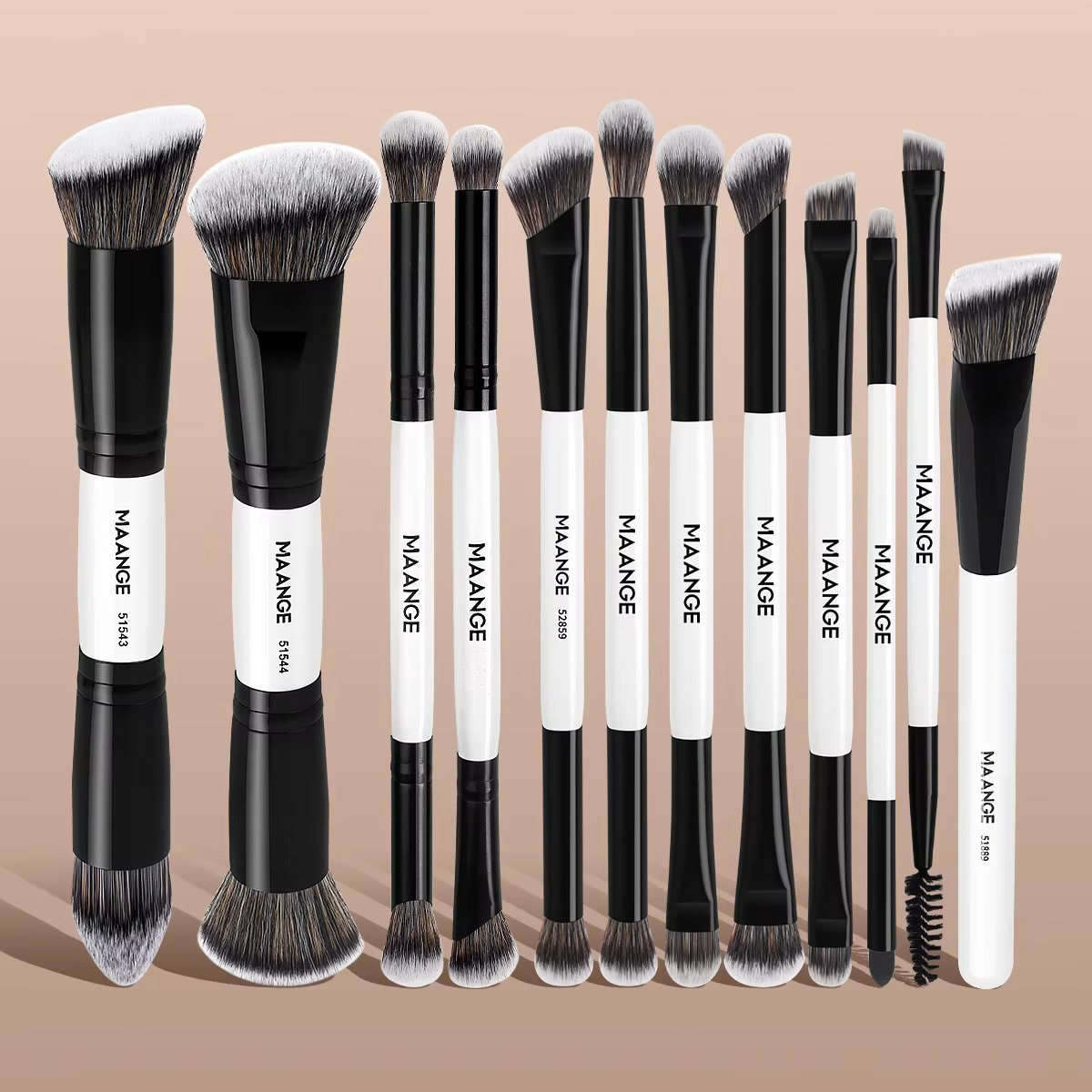 MAANGE Professional 12PCS Double-ended Makeup Brushes Set For Face Makeup HZS2517712-BH