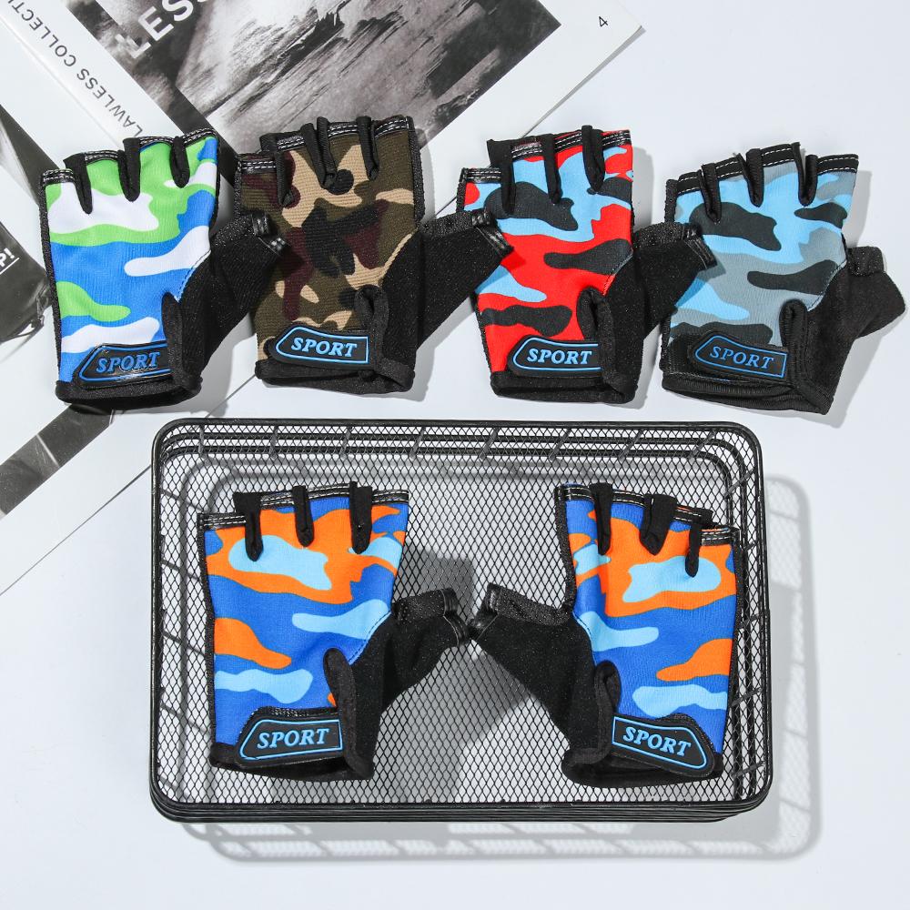 Outdoor Non-slip Riding Equipment Cycling Half Finger Mittens Child Bicycle Gloves Children's Bike Gloves