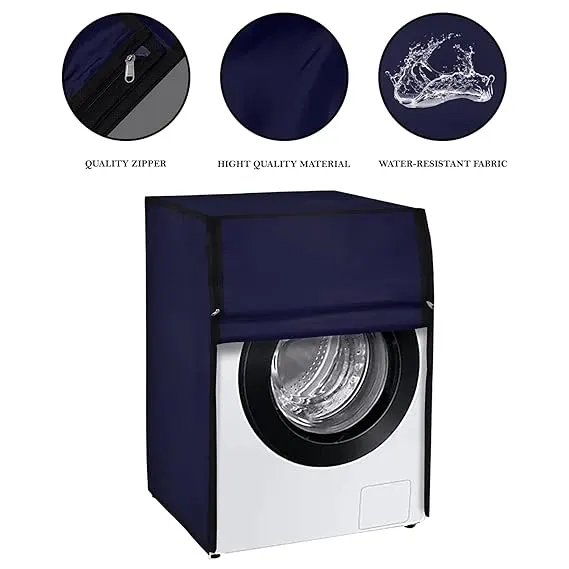 Fully Waterproof Washing Machine Cover Heavy Double Layer 6 To 10 Kg ( Navy Blue Colour)