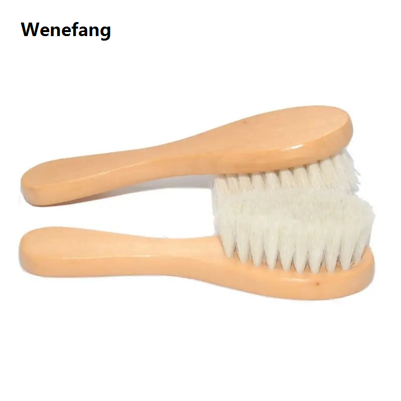 Wenefang Wooden Handle Brush Baby Hairbrush Newborn Hair Brush Infant Comb Head Massager 77HD