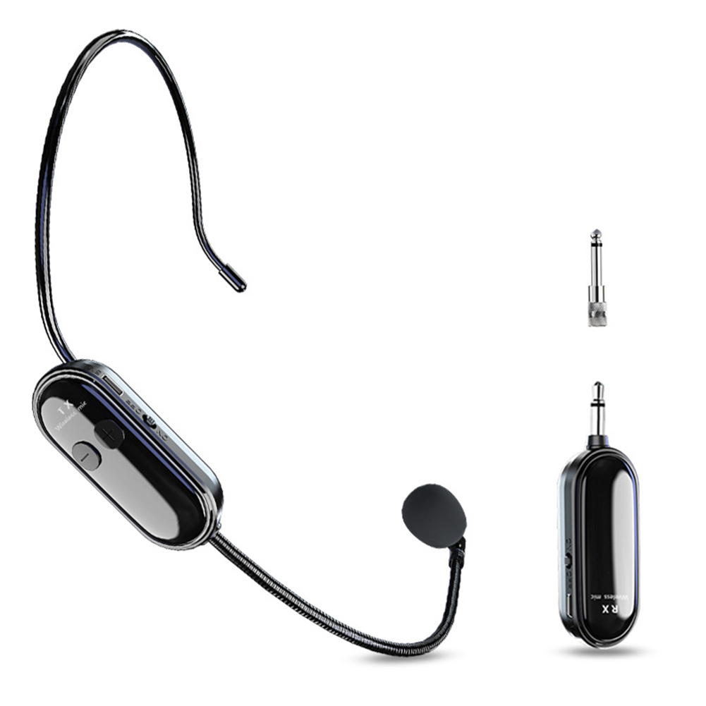 2.4G Wireless Microphone Headset Long Range Head Handheld Mic 2 in 1 for Teaching Stage Performers Fitness Instructors