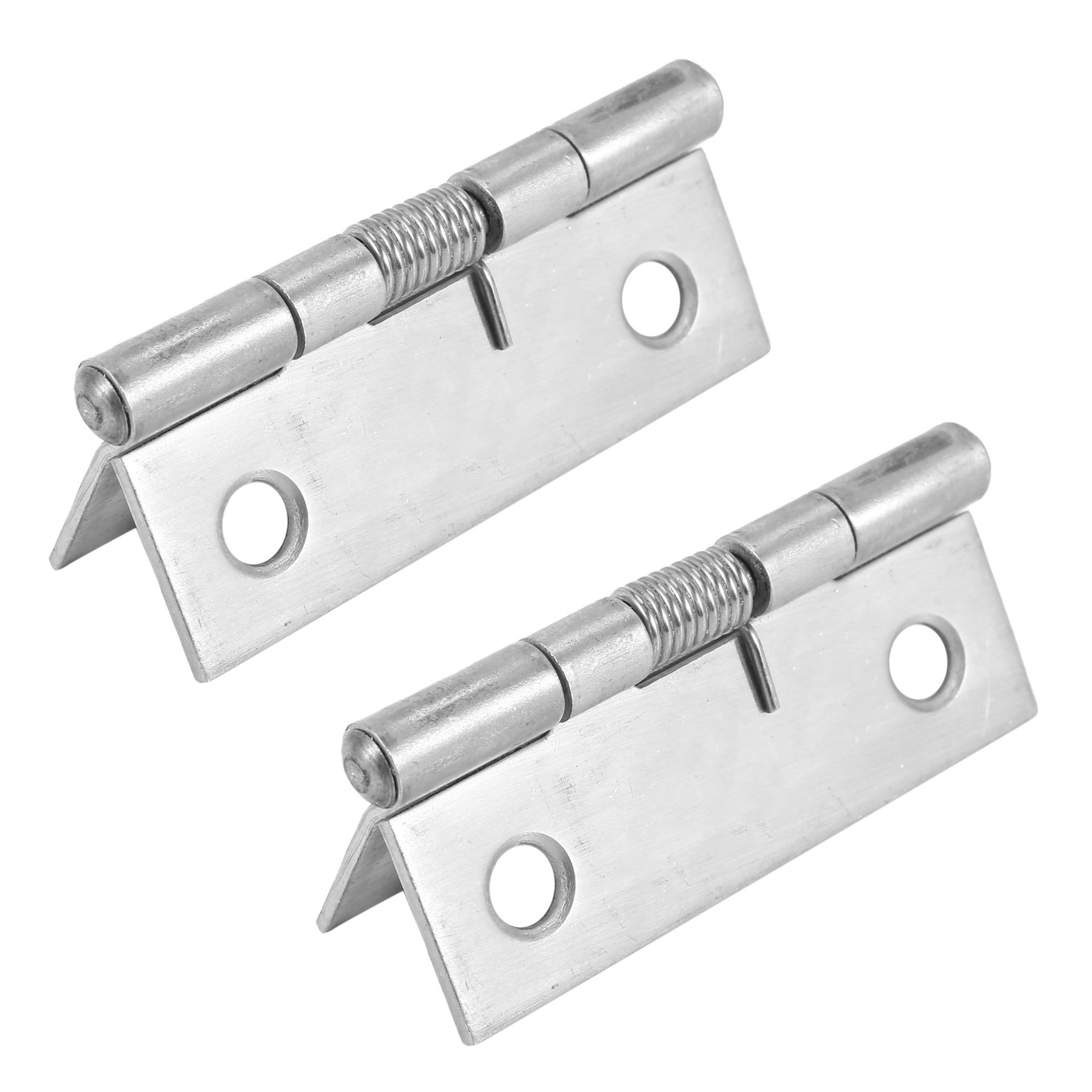 FORIDE 2X 2 Inch Long Stainless Steel Self-Closing Corner Spring Draw Door Hinge