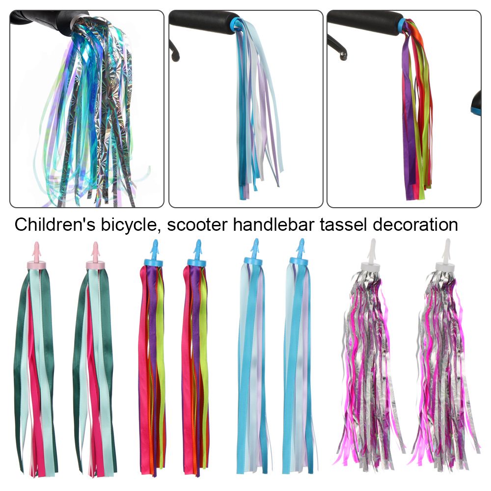 2pcs Colorful Outdoor Girls Boys Scooter Parts Tricycle Handlebar Tassels Bike Bicycle Decoration Streamers Tassel