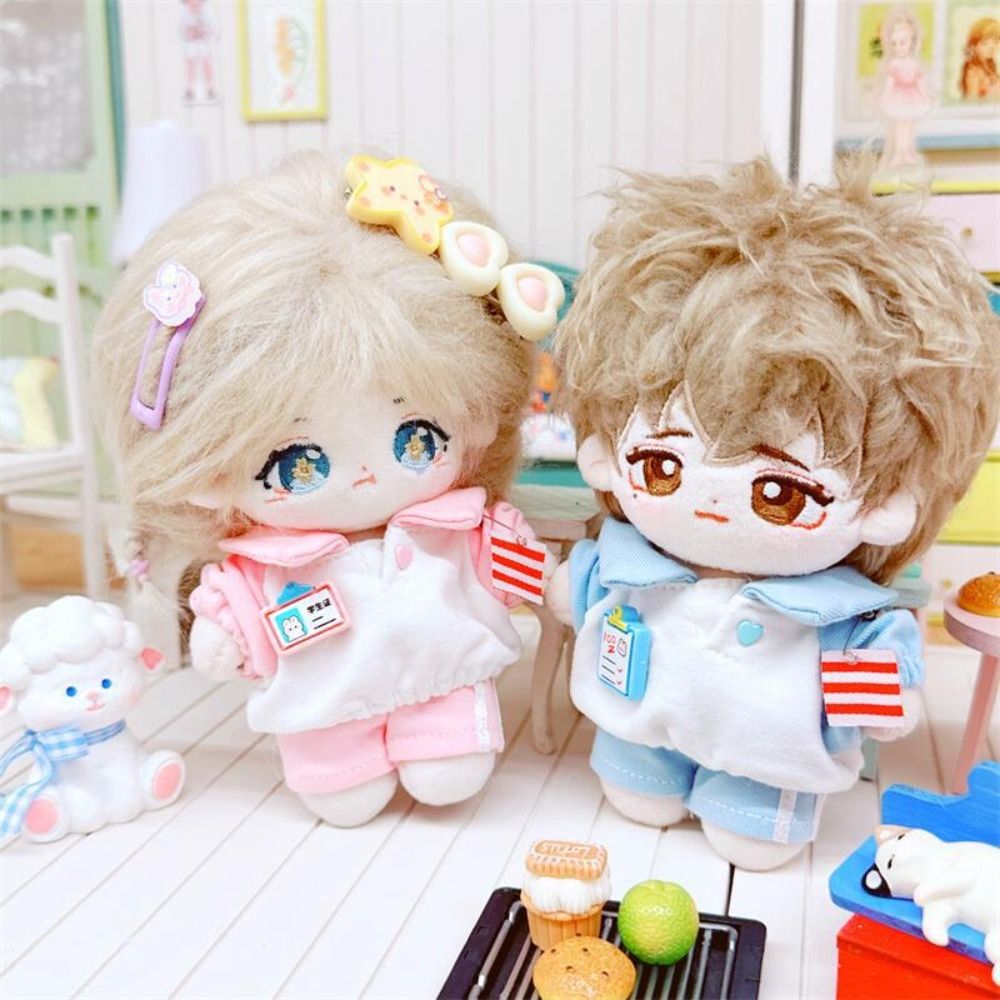Cute Plush Stuffed 10CM Doll Clothes Hoodies Pants Pink T-shirt Pants Set 10CM Lovely No Attributes Dolls Clothes Cotton Stuffed Doll