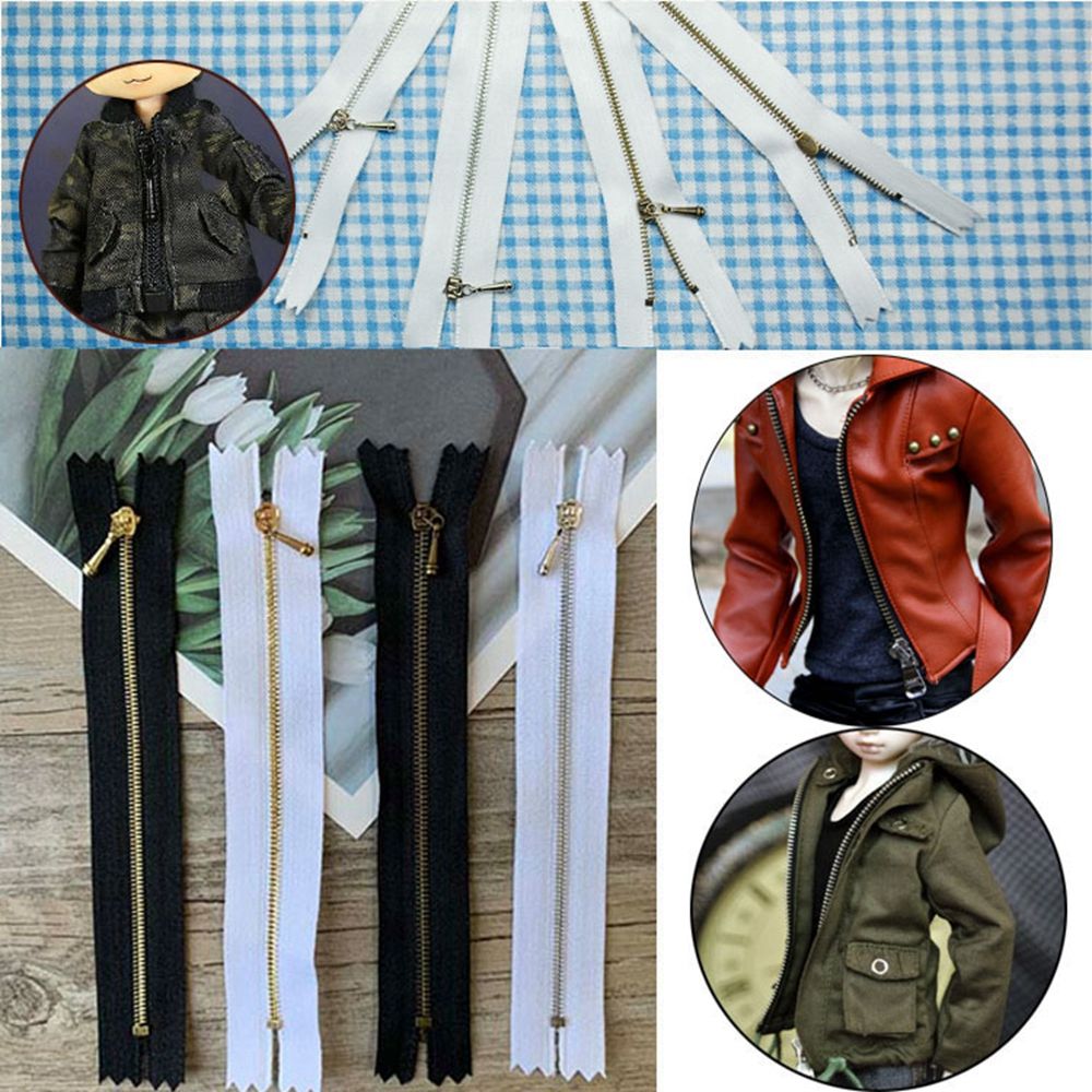 New 10cm/12cm 16 Styles Doll Clothing Zippers Mini Zipper Garment Applique Handmade Sewing Scrapbooking