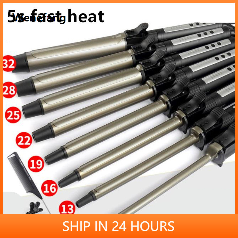 Wenefang Professional 19mm 25mm 32mm Ceramic Hair Curler LED Digital Temperature Display Curling Iron Roller Curls Wand Waver Hair Tool 4