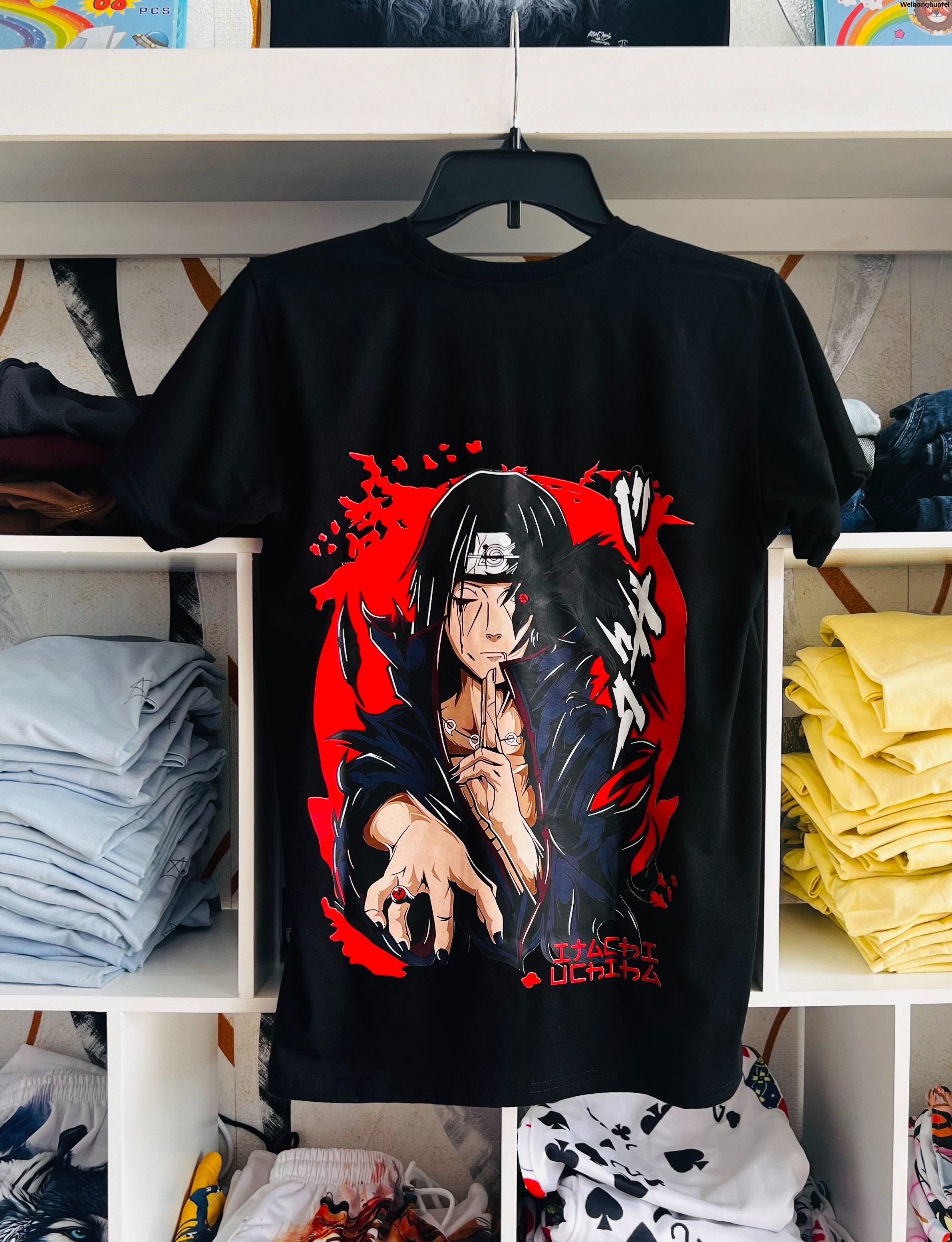 WeihonghunfeiFifty percent discount Itachi Anime Design/ Printed oversized Baggy T-shirt 190gsm High quality Material DTF print.