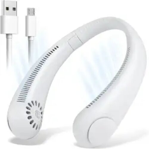 Portable USB Rechargeable 360° Cooling Hanging Personal Neck Fan with 3 Wind Speed