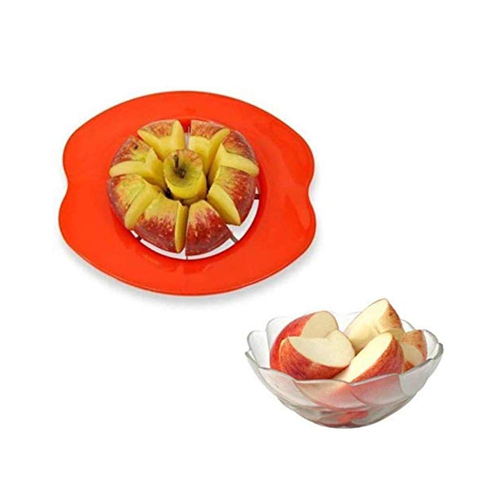 IS Apple Cutter Extra Sharp Stainless Steel Blades Fruit Slicer Round Shape Apple Cutter (Pack of 1 Multi Colours)