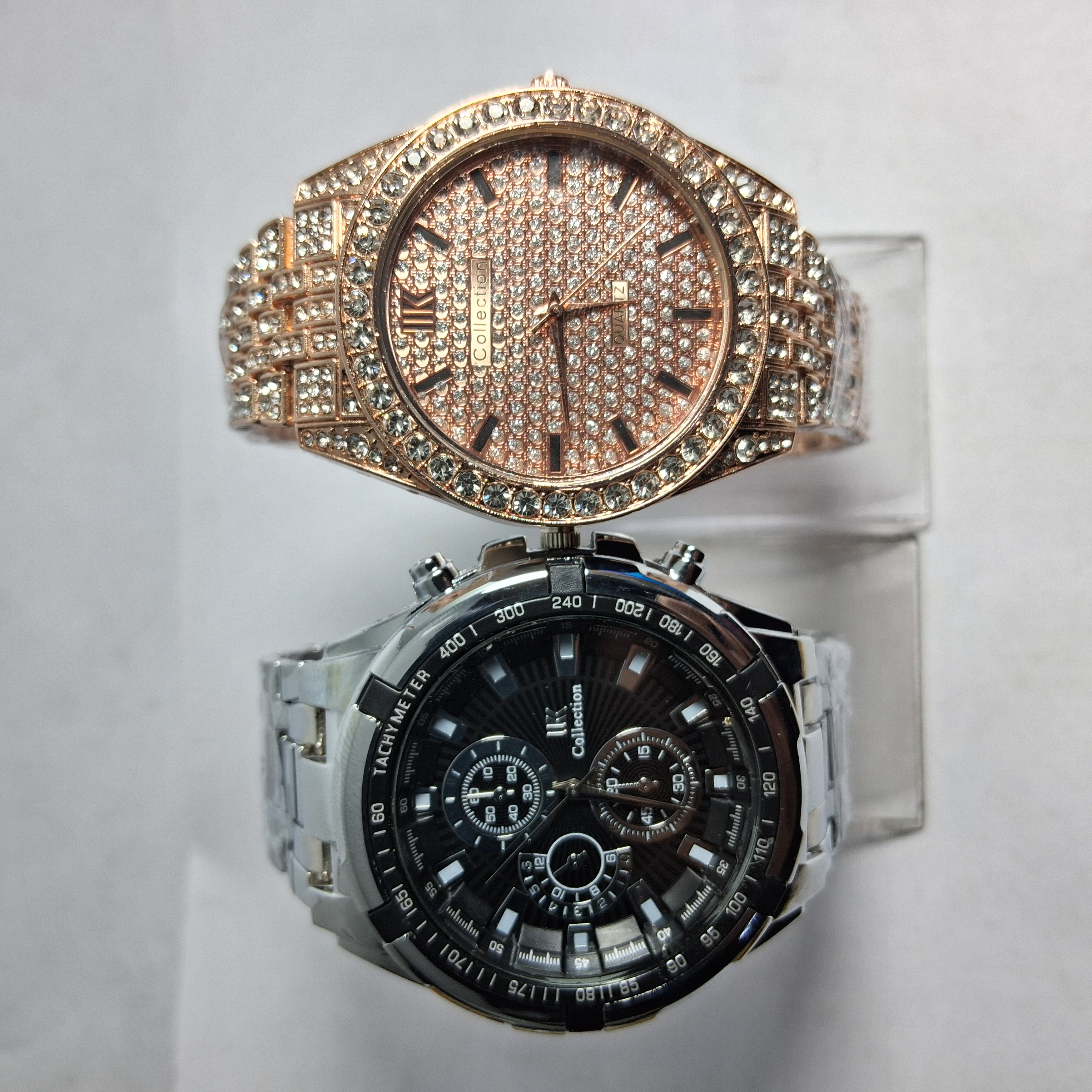 2 Piece Pair Watch || Silver And Rose Gold Color Men And Women Stainless Steel Couple Watch - Sold By Best Suppliers