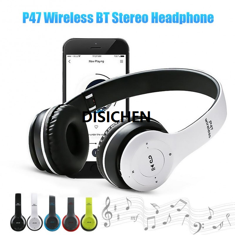 DISICHEN P47 Bluetooth Headphone Stereo Bass Wireless Headset Earphone Portable