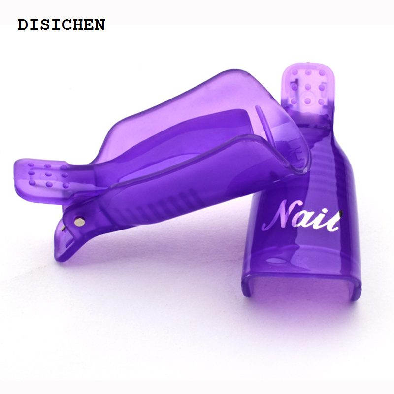 DISICHEN 【2025 Version】 10pcs/bag Nail Acrylic Removal Clip for Remove UV LED Gel Polish Purple Pink Manicure Tools Nail Supplies for Professionals