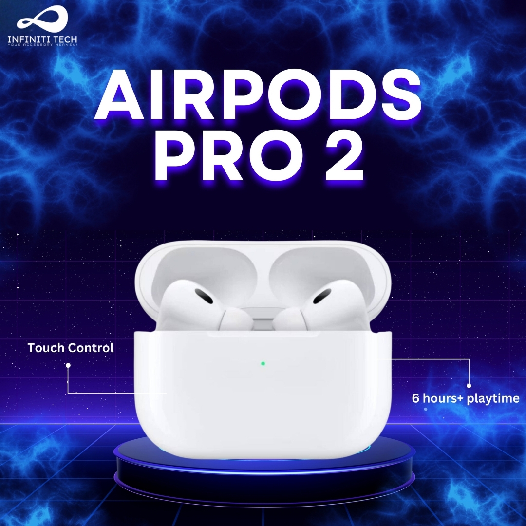 INFINITI TECH Airpods pro 2 - iPhone Airpods Pro 2 - Apple AirPods Pro Wireless Earbuds with MagSafe Charging Case White - Airpods 2nd Gen type-C Bluetooth 5.0 High Quality Bass And Sound - Pop-Up Feature Compatible with All Device