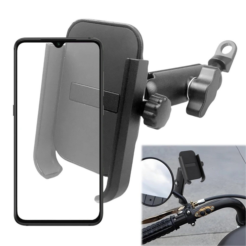 Bike Stand Cycling Part Aluminum Alloy Moto Bicycle Rearview Mirror Bracket Support Bracket Shockproof Cell Phone Stand Non-slip Adjustable Bicycle Rearview Mirror Bicycle Use